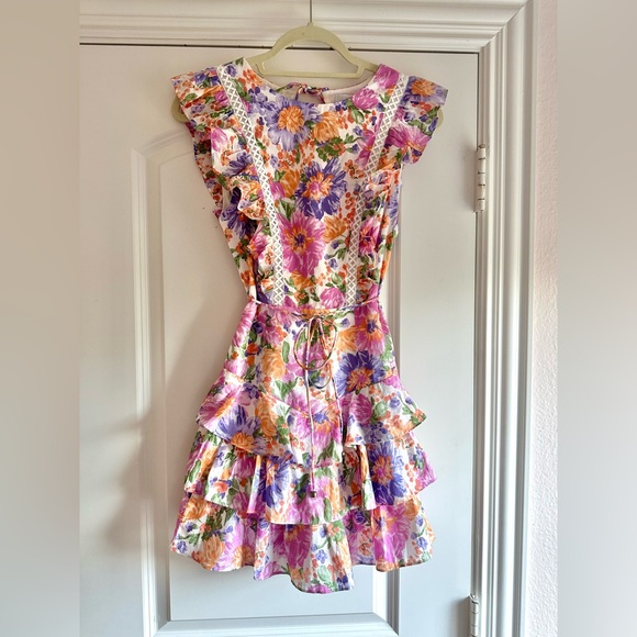 Hello Molly Pink Multi Floral Ruffle Dress - Picture 2 of 12